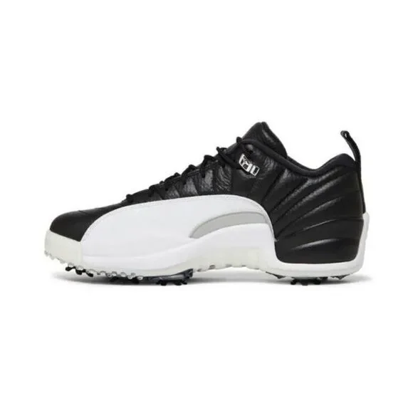 Nike Air Jordan 12 Low Golf Playoffs White Black Cleats DH4120-010 Men Sizes